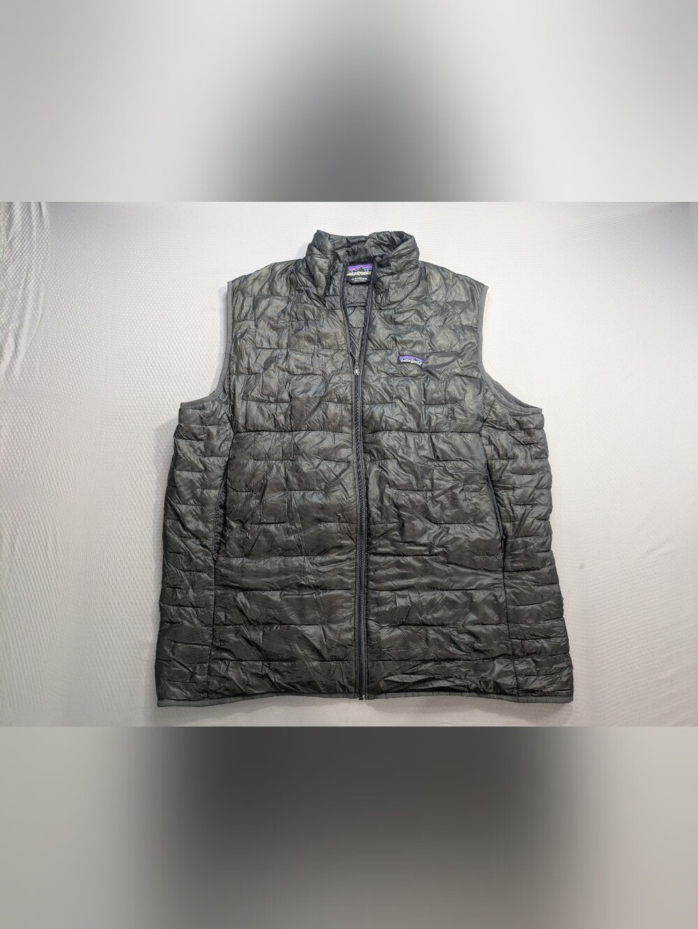 Patagonia Nano Puff Vest Mens XL Gray Quilted Insulated Full Zip Primaloft